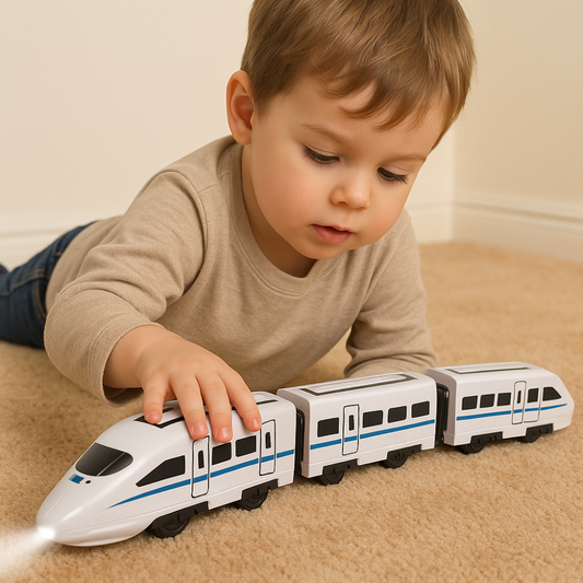 Wooden Toy Train Playset for Toddlers