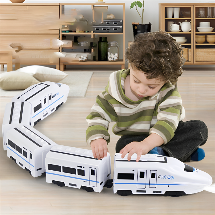 Wooden Toy Train Playset for Toddlers