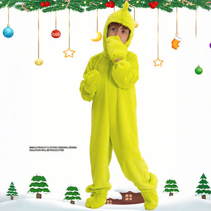 Kids Elf Costume Jumpsuit Hat Scarf Set