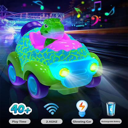 Dinosaur Remote Control Car RC Rechargeable Battery Light Music
