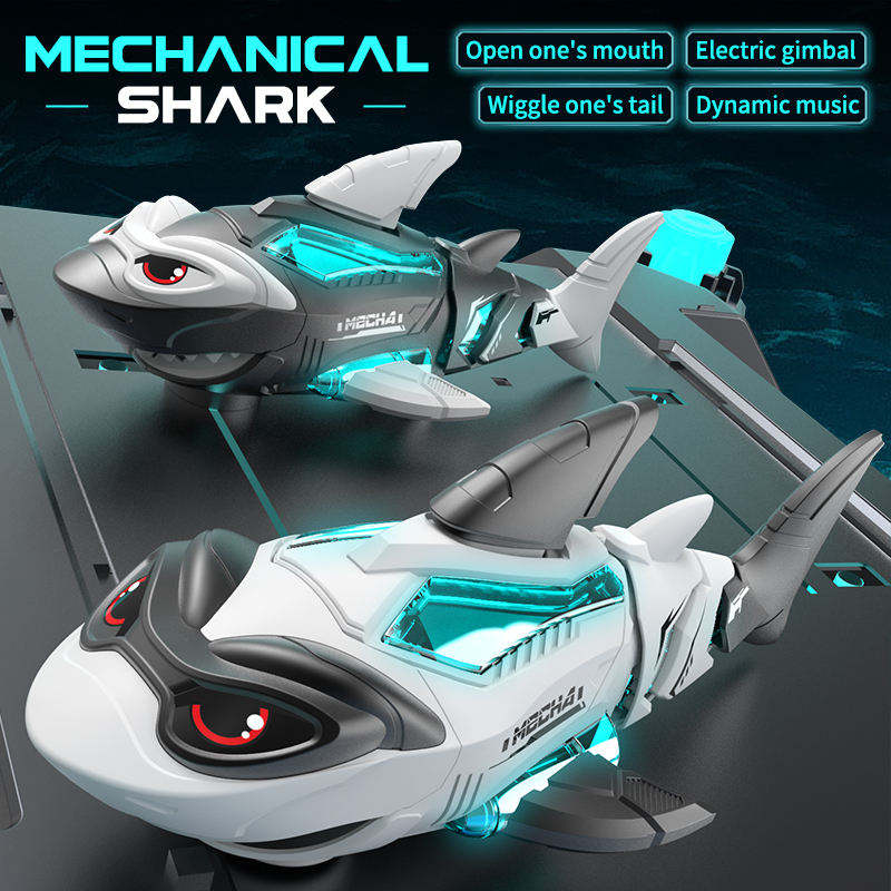 Electric Shark Toy Mechanical Shark with Light and Music