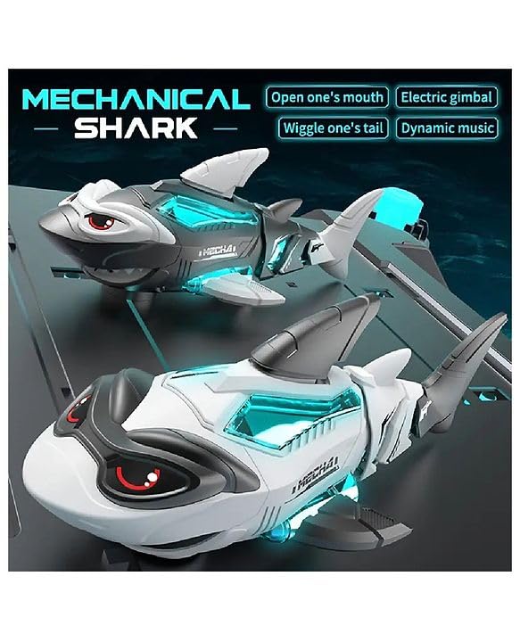 Electric Shark Toy Mechanical Shark with Light and Music