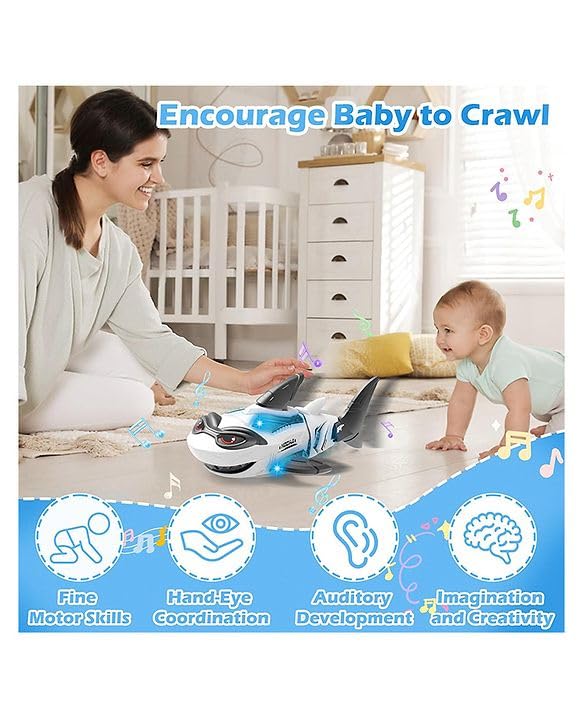 Electric Shark Toy Mechanical Shark with Light and Music