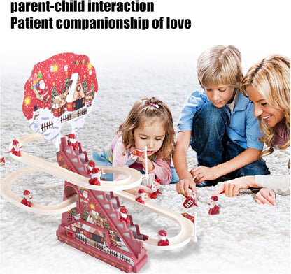 Electric Santa Claus Climbing Stairs Toy with Music Lights