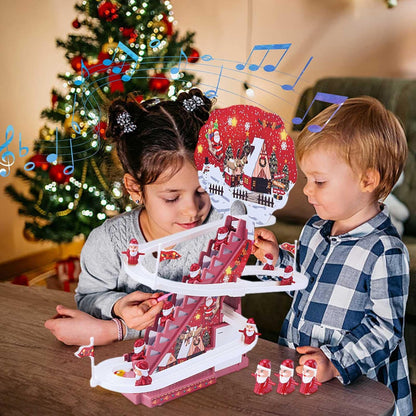 Electric Santa Claus Climbing Stairs Toy with Music Lights