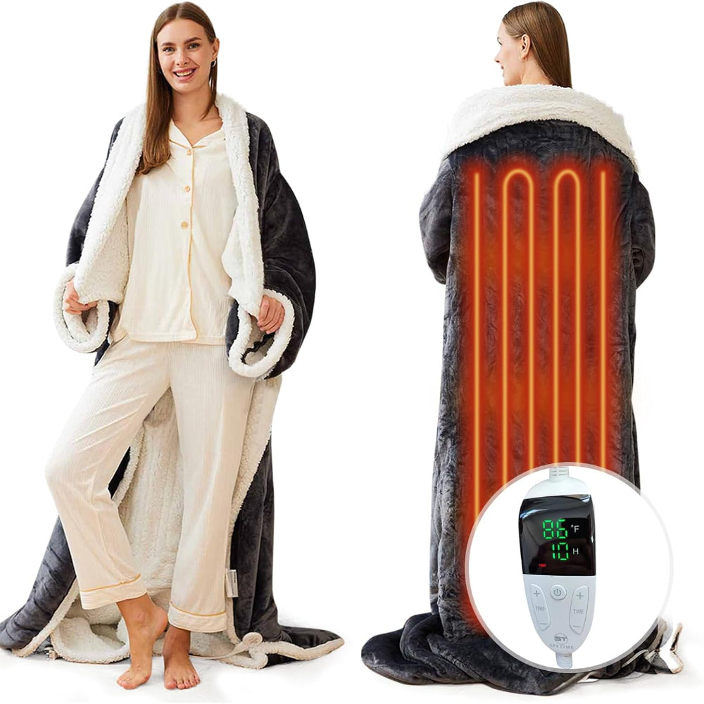 Heated Electric Blanket Throw Sleeves with Temperature Control