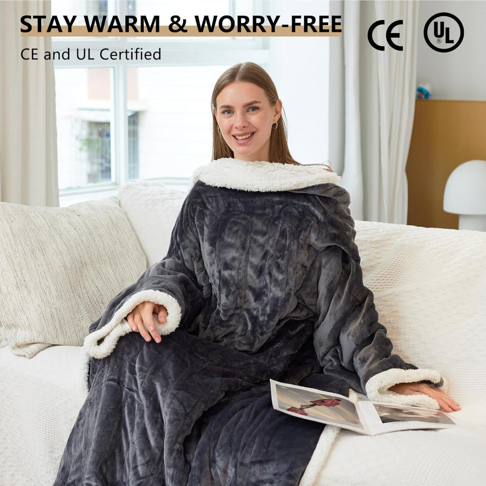 Heated Electric Blanket Throw Sleeves with Temperature Control