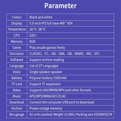 Portable Handheld Game Console Retro Video Game Player Built-In Games