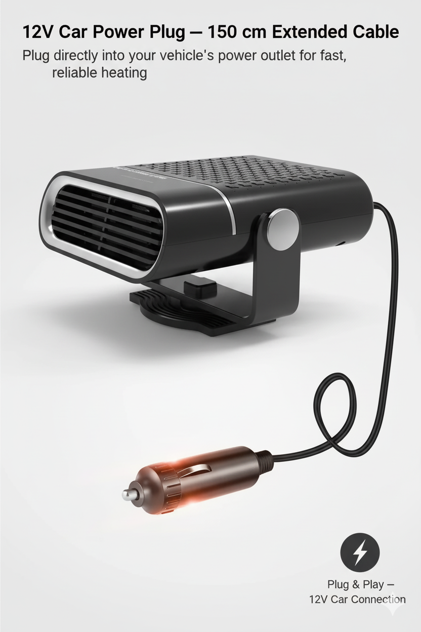 Portable Car Heater 4-in-1 Fan Heating Cooling Defrosting 12V
