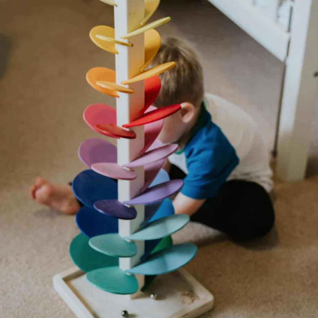 Wooden Rainbow Sound Tower Educational Toy Set