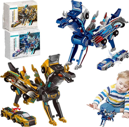 Kids 2-in-1 Transformer Car Dinosaur Magnetic Toy Set