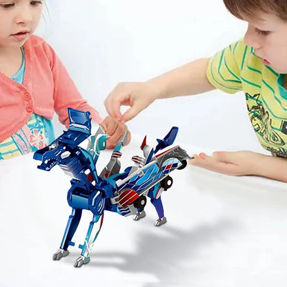Kids 2-in-1 Transformer Car Dinosaur Magnetic Toy Set