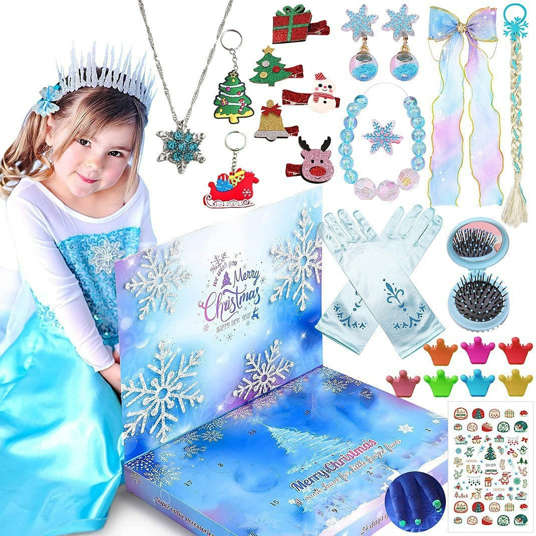 Kids Advent Calendar Princess Jewelry Set Blind Box