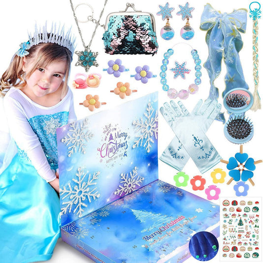 Kids Advent Calendar Princess Jewelry Set Blind Box