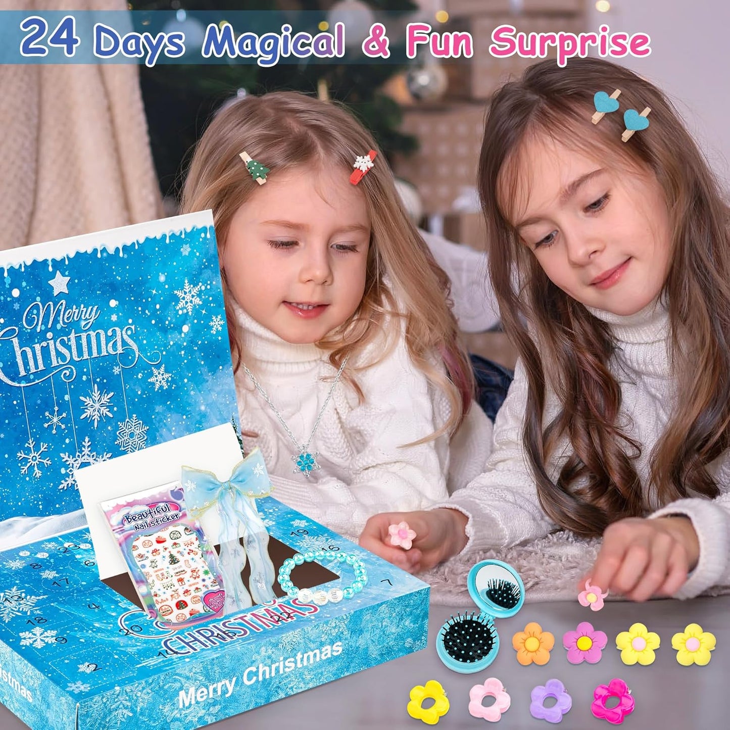Kids Advent Calendar Princess Jewelry Set Blind Box