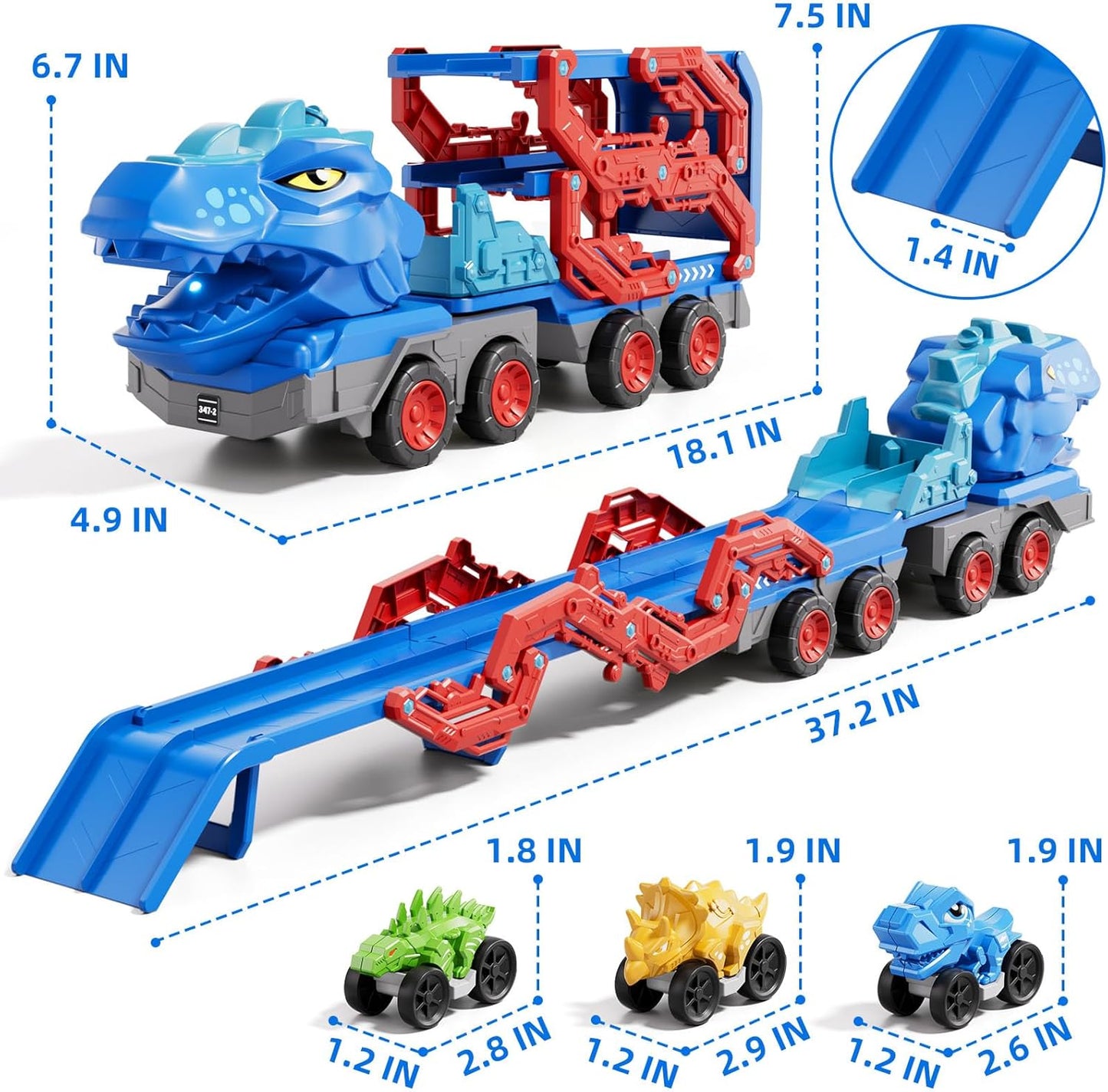 Dinosaur Truck Toy Set with Dino Cars and Track