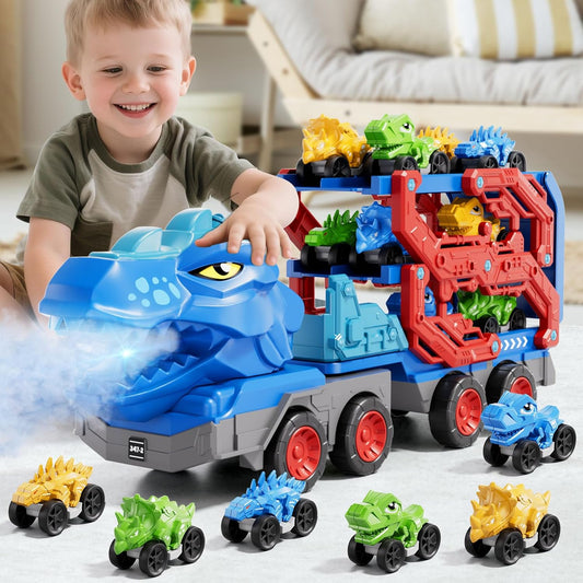 Dinosaur Truck Toy Set with Dino Cars and Track