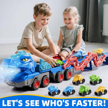 Dinosaur Truck Toy Set with Dino Cars and Track