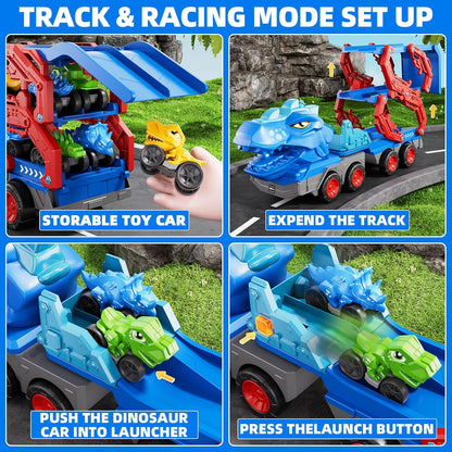 Dinosaur Truck Toy Set with Dino Cars and Track