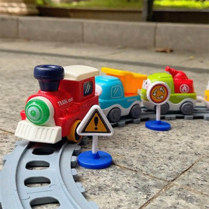 Electric Train Set with Track, Lights, and Sound