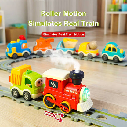 Electric Train Set with Track, Lights, and Sound