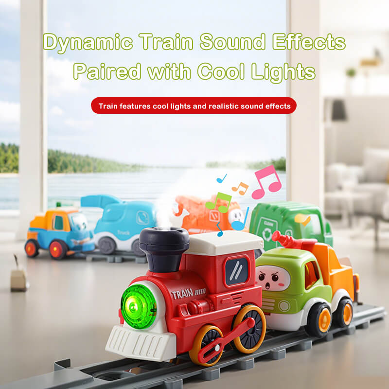 Electric Train Set with Track, Lights, and Sound