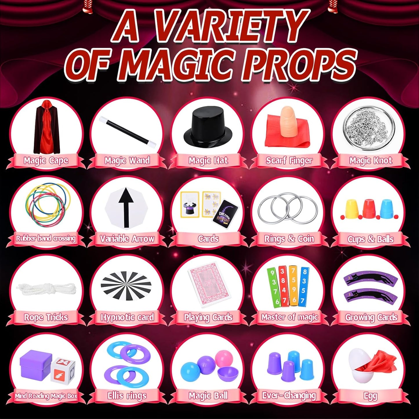 Kids Magic Kit with Magician Costume and Tutorial Videos