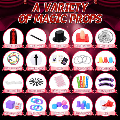 Kids Magic Kit with Magician Costume and Tutorial Videos