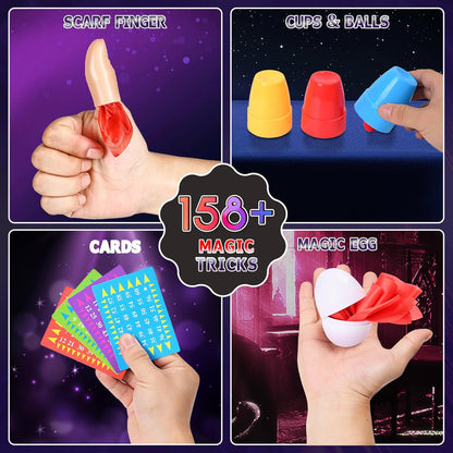 Kids Magic Kit with Magician Costume and Tutorial Videos