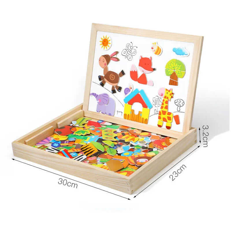 Magnetic Wooden Puzzle 100+ Pieces Educational Toy for Children