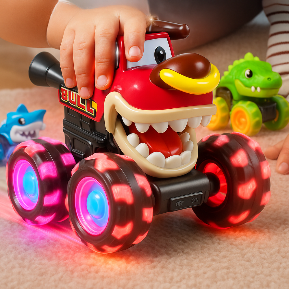 Monster Truck Toy Light Up Cars Play Set for Kids