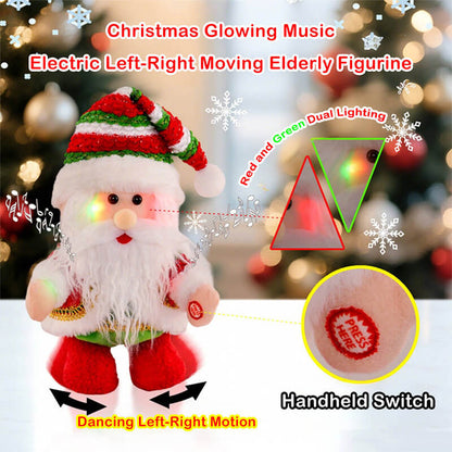 Santa Plush Toy Electric Doll LED Light