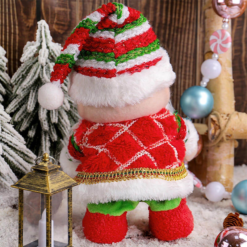 Santa Plush Toy Electric Doll LED Light