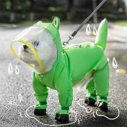 Dog Raincoat Waterproof Adjustable Full Body Coverage
