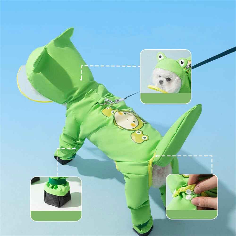 Dog Raincoat Waterproof Adjustable Full Body Coverage