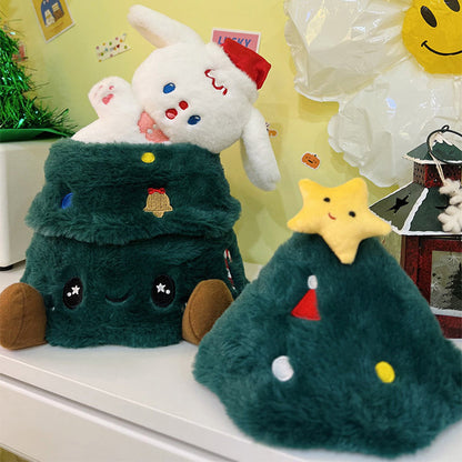 Plush Christmas Tree Doll with Movable Dog Toy