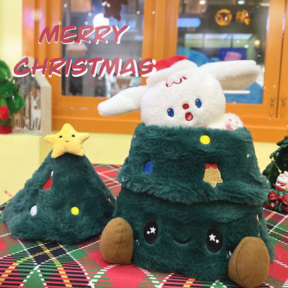 Plush Christmas Tree Doll with Movable Dog Toy