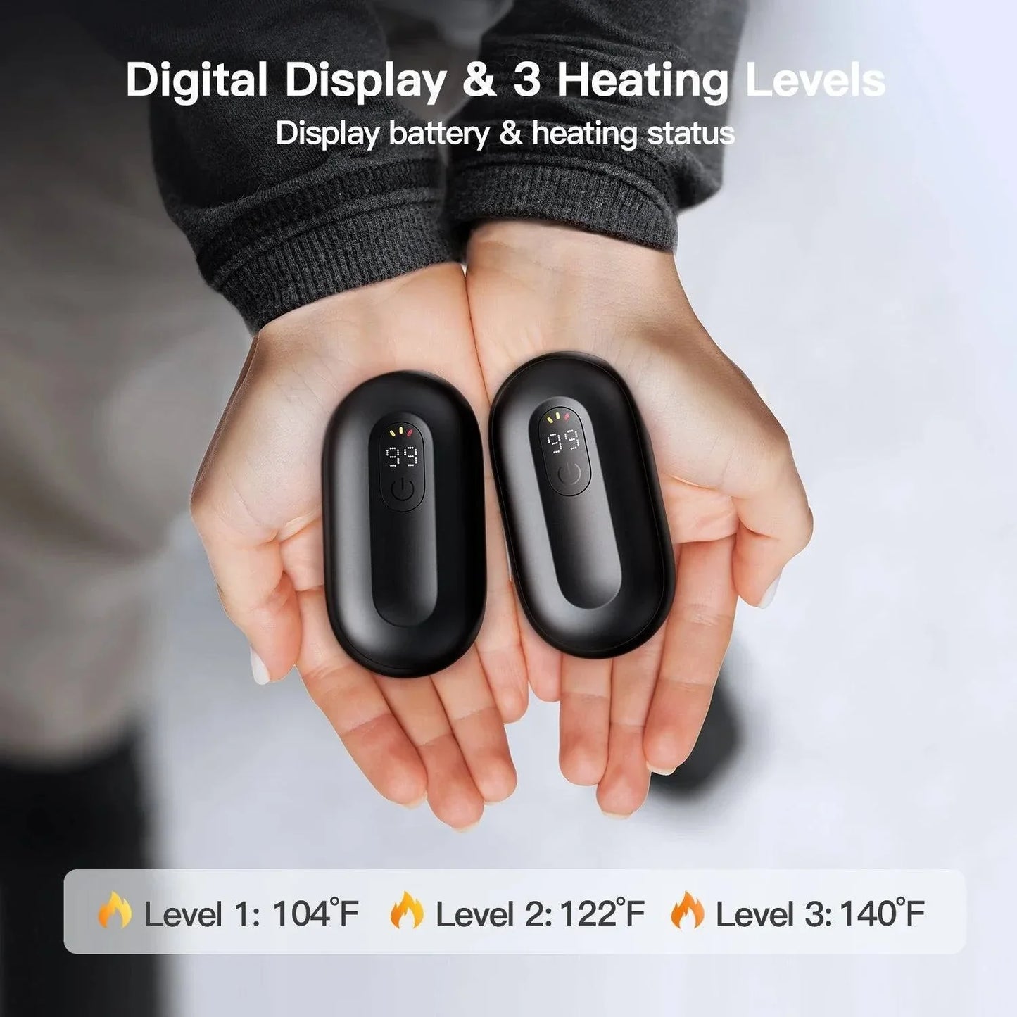 2-in-1 Magnetic Hand Warmers Rechargeable Portable Heater 2 Pack