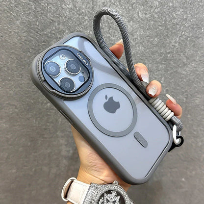 Foldable Glass Lens Stand Magnetic Case for iPhone Pro Max 11 12 13 14 15 16