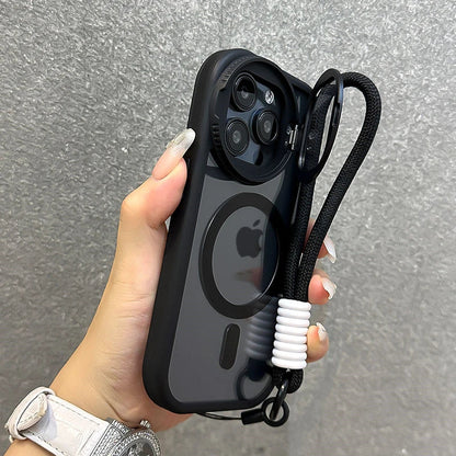 Foldable Glass Lens Stand Magnetic Case for iPhone Pro Max 11 12 13 14 15 16