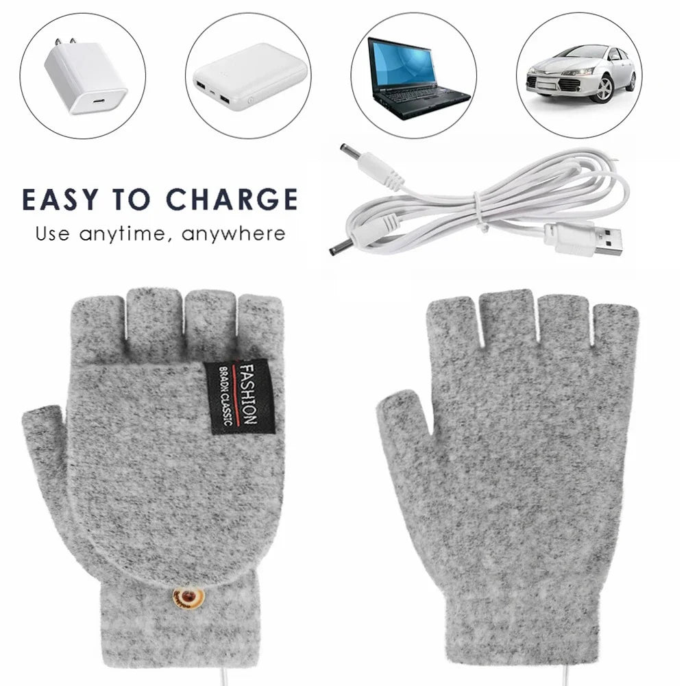USB Heated Gloves Hand Warmers