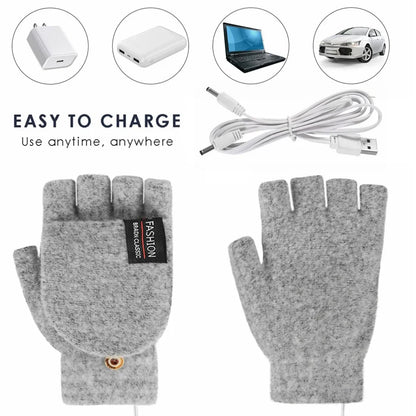 USB Heated Gloves Hand Warmers