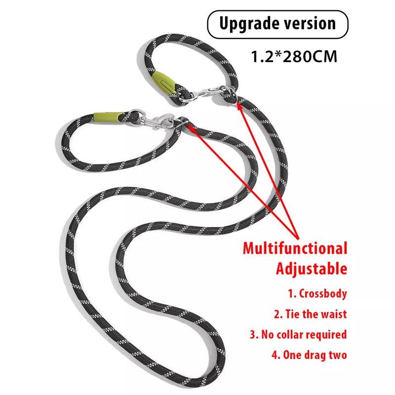 Hands-Free Dog Leash Adjustable Belt Attachment