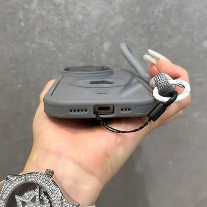 Foldable Glass Lens Stand Magnetic Case for iPhone Pro Max 11 12 13 14 15 16