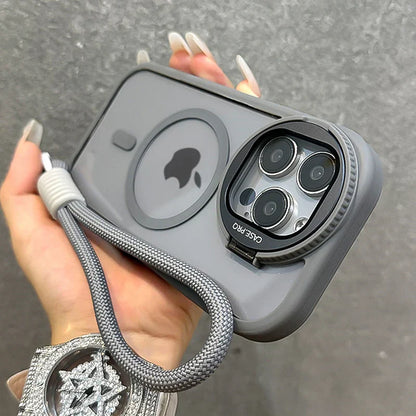 Foldable Glass Lens Stand Magnetic Case for iPhone Pro Max 11 12 13 14 15 16