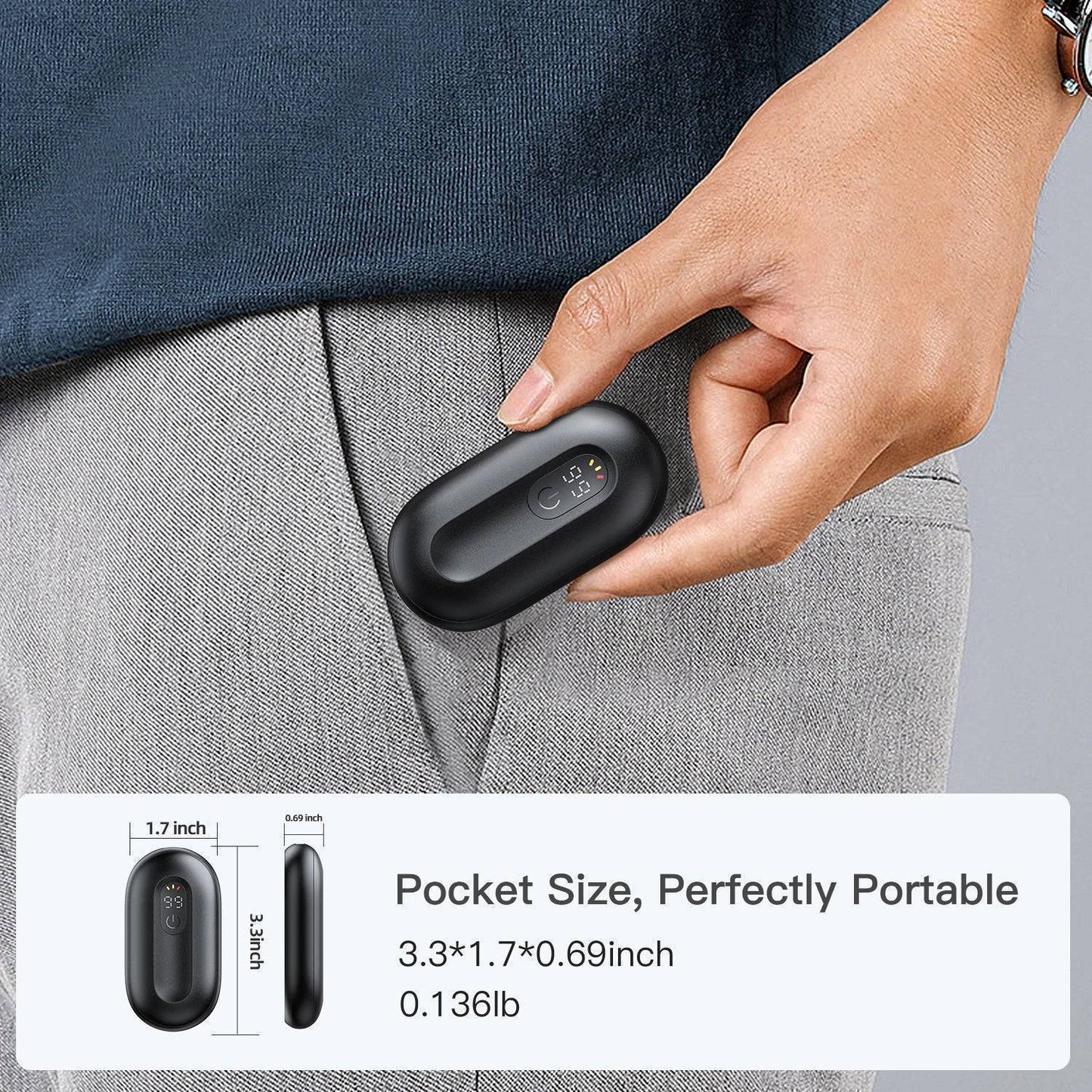 2-in-1 Magnetic Hand Warmers Rechargeable Portable Heater 2 Pack