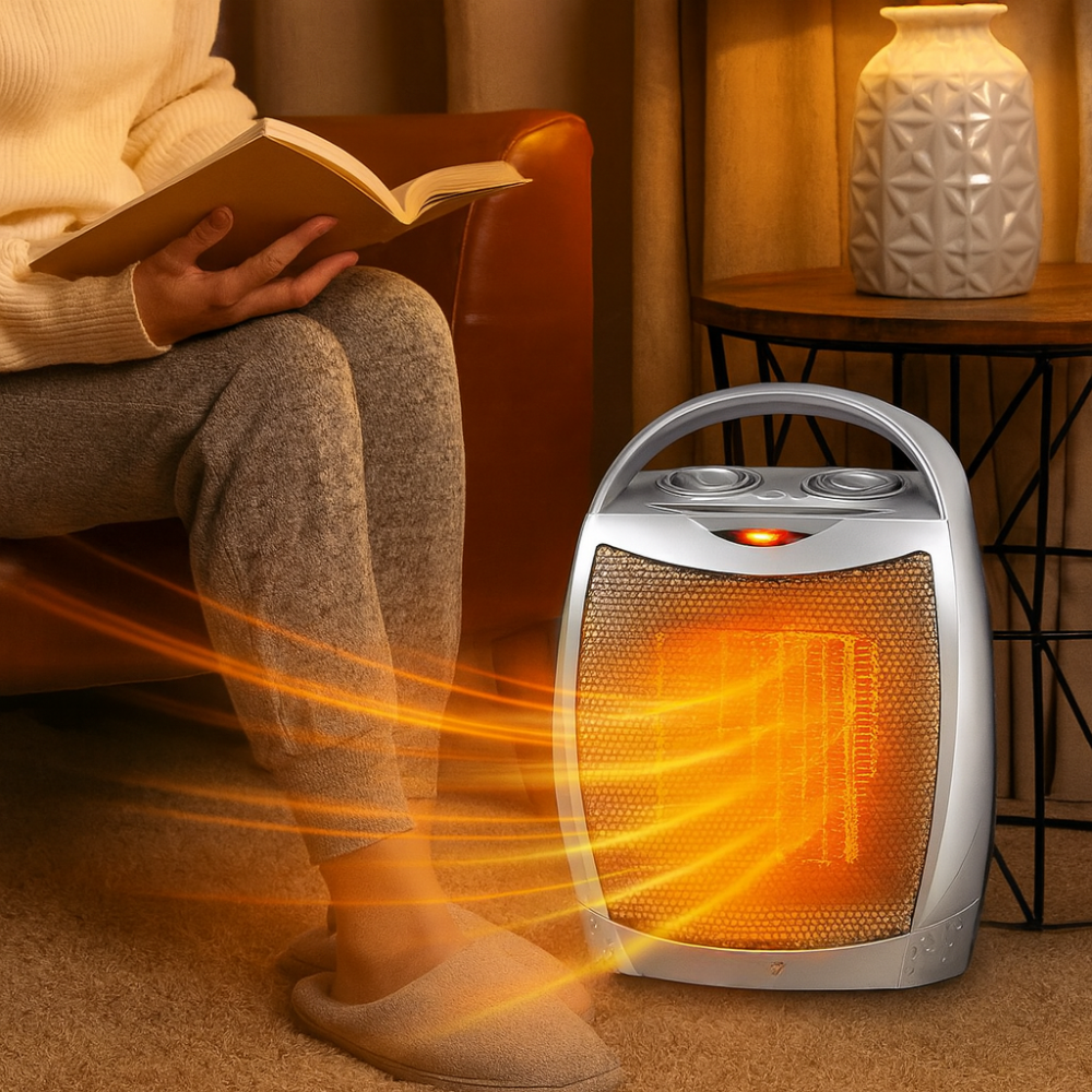 Remote-Controlled Ceramic Space Heater with Smart Temperature Control