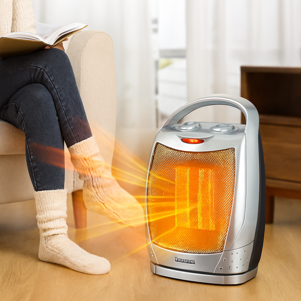 Remote-Controlled Ceramic Space Heater with Smart Temperature Control