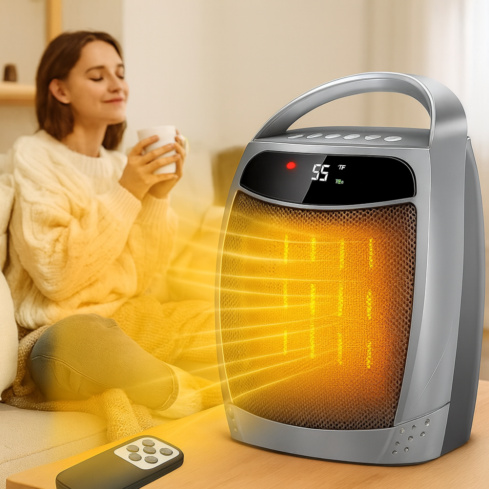 Remote-Controlled Ceramic Space Heater with Smart Temperature Control
