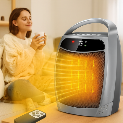 Remote-Controlled Ceramic Space Heater with Smart Temperature Control